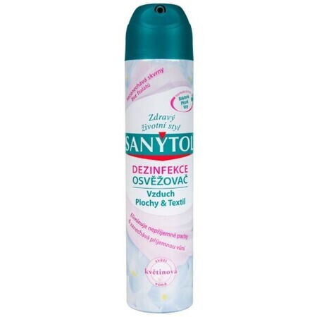 Sanytol Désodorisant désinfectant pour l'air, les surfaces et les tissus Parfum floral 300 ml