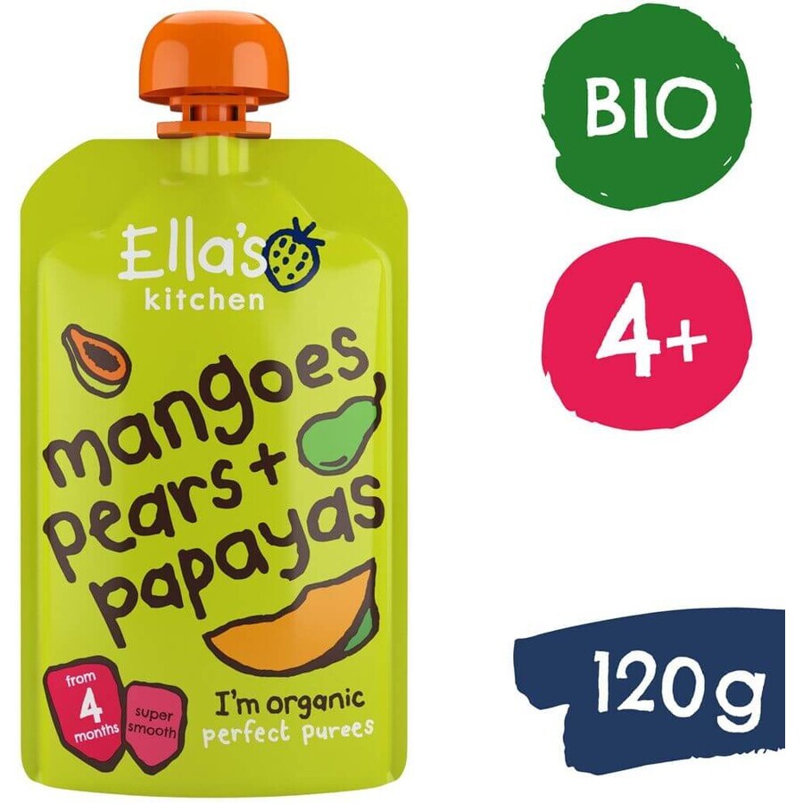 Ella's Kitchen Mangue, poire et papaye bio 120 g