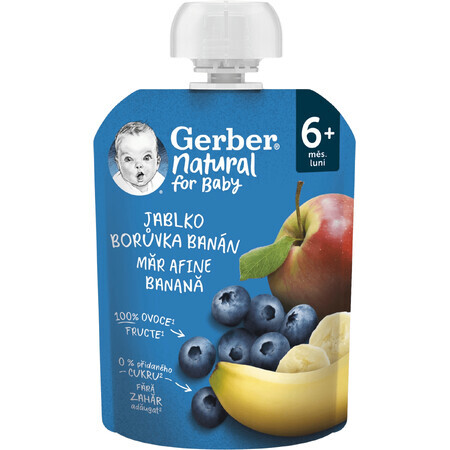 Gerber Natural sacchetto di mele, mirtilli e banane 6m+ 90 g