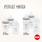 Nuk Perfect Match Flasche mit Temperaturkontrolle, grau 260 ml