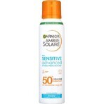 Garnier Ambre Solaire Solaire Sensitive Advanced Protective Mist, protezione molto alta, pelle leggermente sensibile, SPF 50+, 150 ml