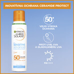 Garnier Ambre Solaire Solaire Sensitive Advanced Protective Mist, protezione molto alta, pelle leggermente sensibile, SPF 50+, 150 ml