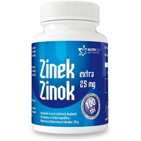 Nutricius Zinc extra 25 mg 100 comprimés