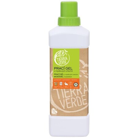 Tierra Verde Zeepnoot Wasgel met Essentiële Organische Sinaasappelolie 1 liter