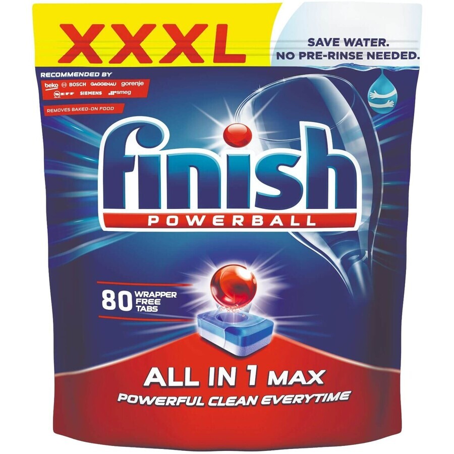 Finish All-in-1 Max Tablettes pour lave-vaisselle 80 pcs