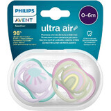 Philips Avent Ultra suzetă cu aer 0-6m fată (curcubeu) 2 buc