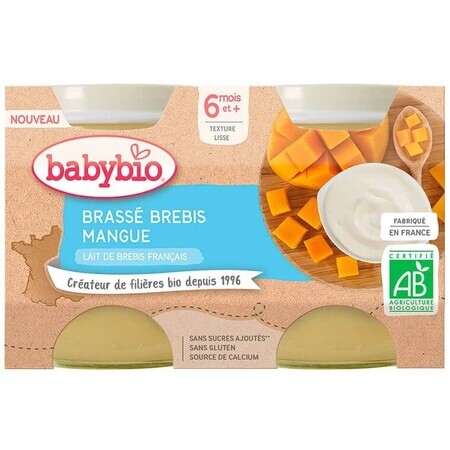 Babybio Lapte de oaie și mango brasserie 2 x 130 g