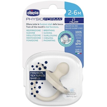 Chicco Physio luxe fopspeen 2-6m grijs