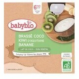 Babybio gustare cu lapte de cocos - kiwi și banană 4 x 85 g