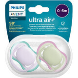 Philips Avent Fopspeen Ultra Fopspeen neutraal lucht 0-6m meisje paars 2 stuks