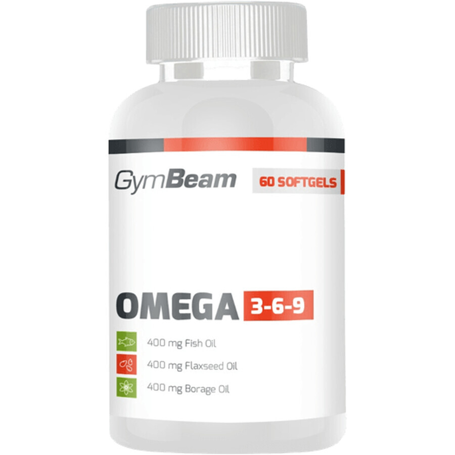 GymBeam Omega 3-6-9, unflavored, 60 capsules