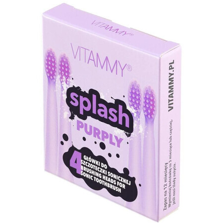 Vitammy SPLASH Manche de brosse à dents de remplacement violet 4 pièces