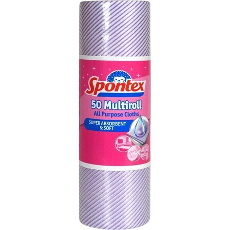 Spontex Multiroll servetten op rol 50 stuks