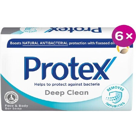 Protex Deep Clean Săpun solid cu protecție antibacteriană naturală 6 x 90 g