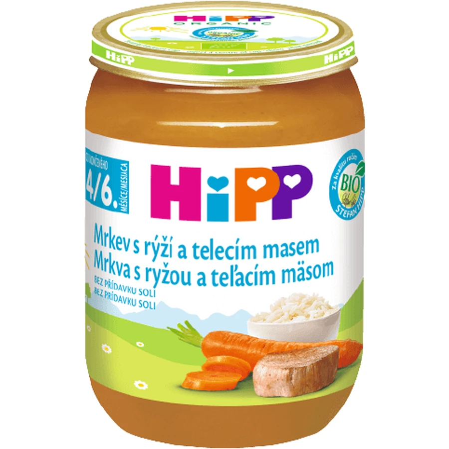 HiPP Bio-Möhren mit Reis und Kalbfleisch 190 g
