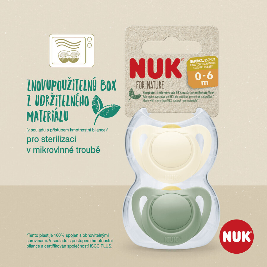 Nuk for NATURE Latex Schnuller 0-6m. BOX rot 2 Stück