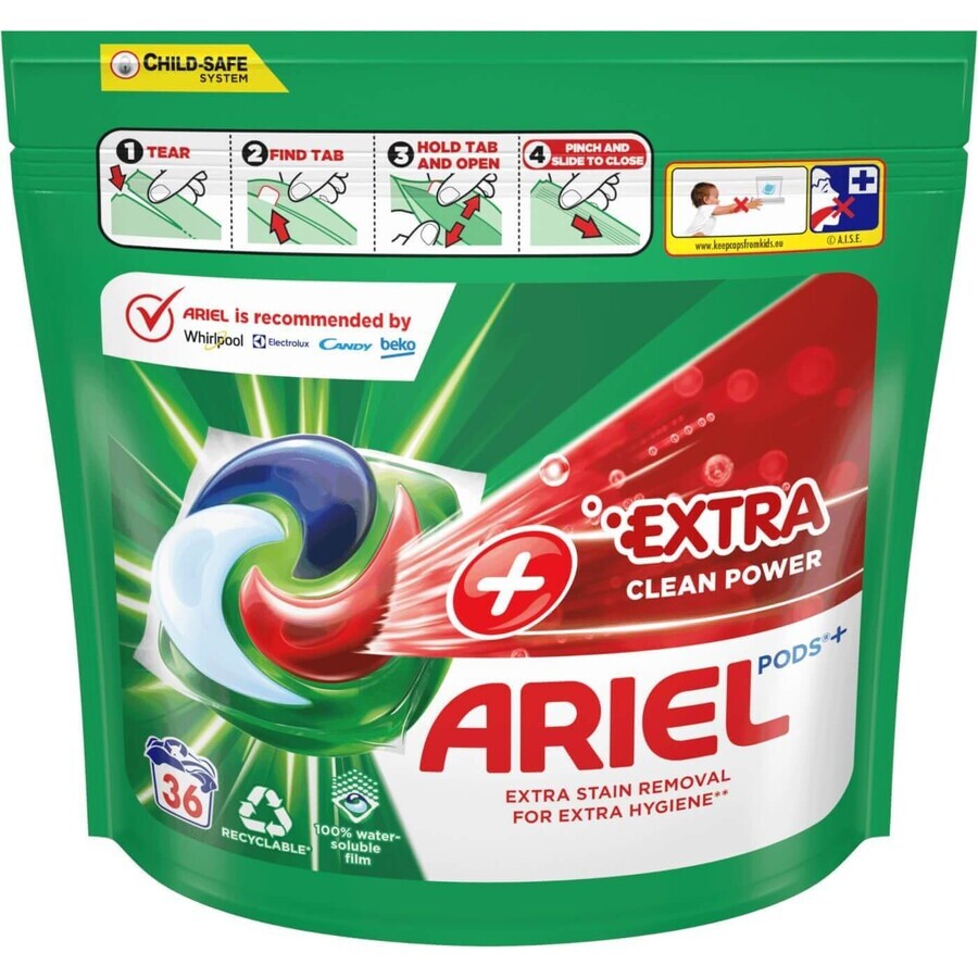 Ariel + Extra Clean capsules 36 capsules