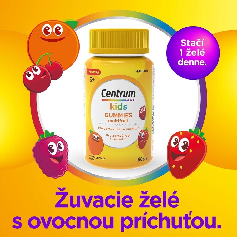 Centrum Kids Gummies multivitaminas para niños jalea multifrutas 60 unid.