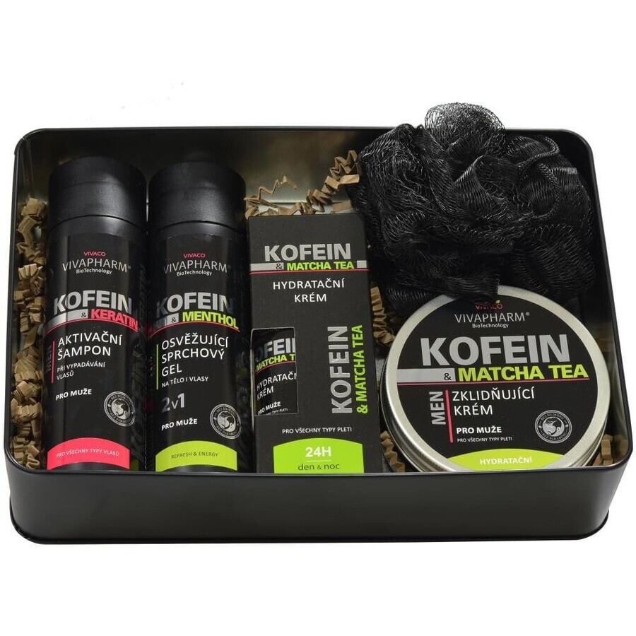 Vivaco Koffein & Keratin Geschenkpackung für Männer in einer Dose