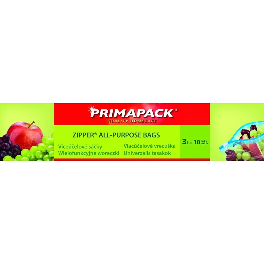 Primapack Zipper® Sacchetti multifunzionali 3L 10 pz.