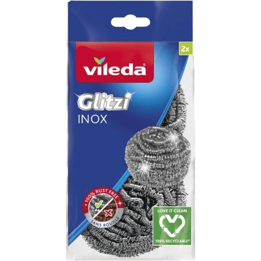 Vileda Brosse métallique en acier inoxydable 2 pièces