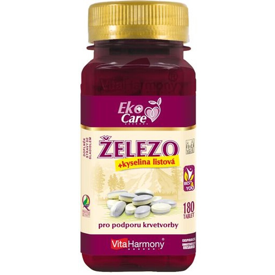 VitaHarmony IJzer 20mg met foliumzuur 180 tabletten