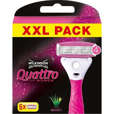 Wilkinson Sword Quattro damesvervangingskoppen 6 stuks