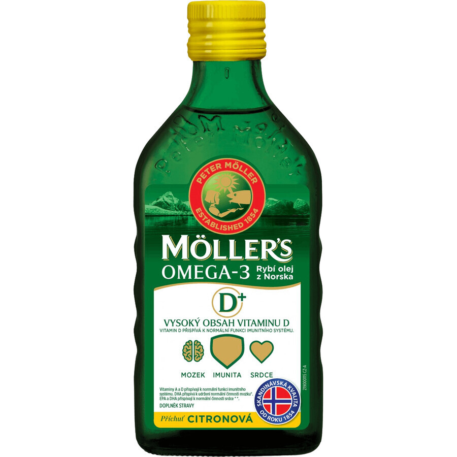 Mollers Omega 3 FISH OIL adulți 50+ Lemon flavour 250 ml