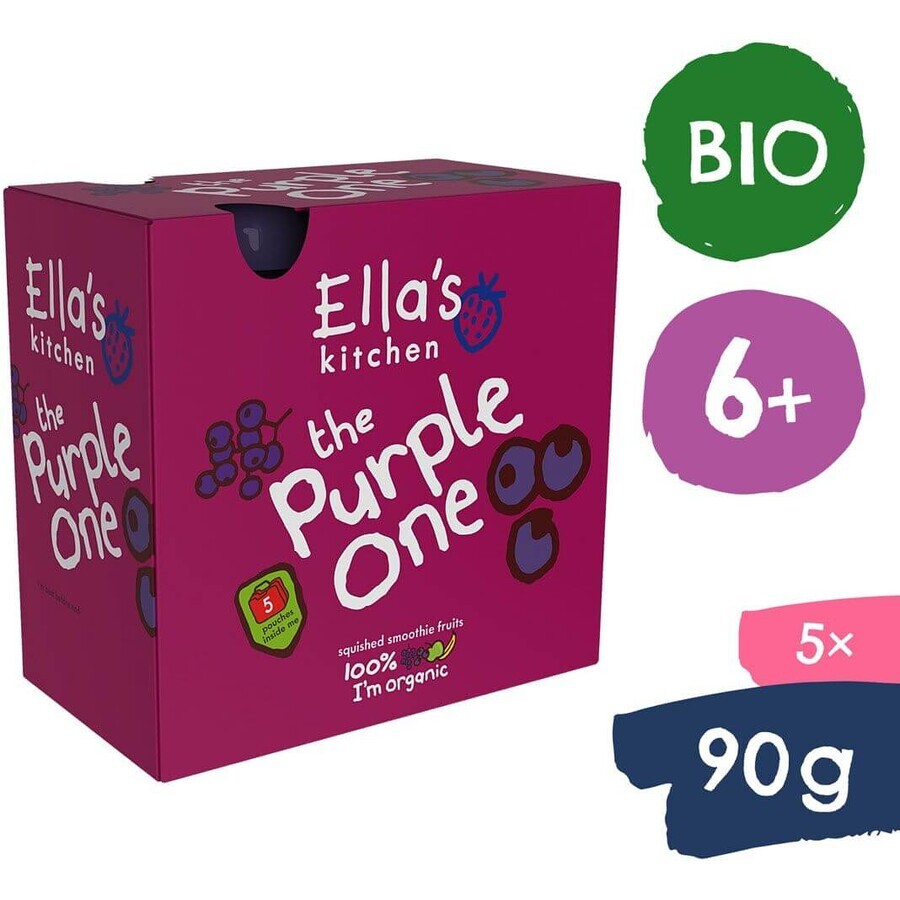 Ella's Kitchen Organic Purple One Blackcurrant Fruit Puree 5 x 90 g