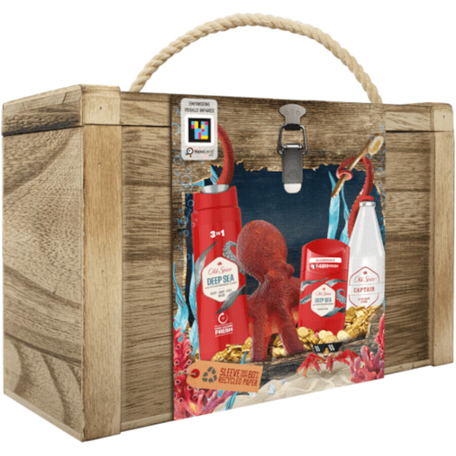 Old Spice Treasure Chest voor mannen - vaste deodorant + douchegel + aftershave