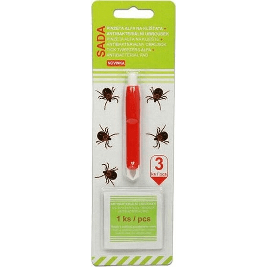 Alfa Vita ALFA Tick Tweezers - set with antibacterial wipe