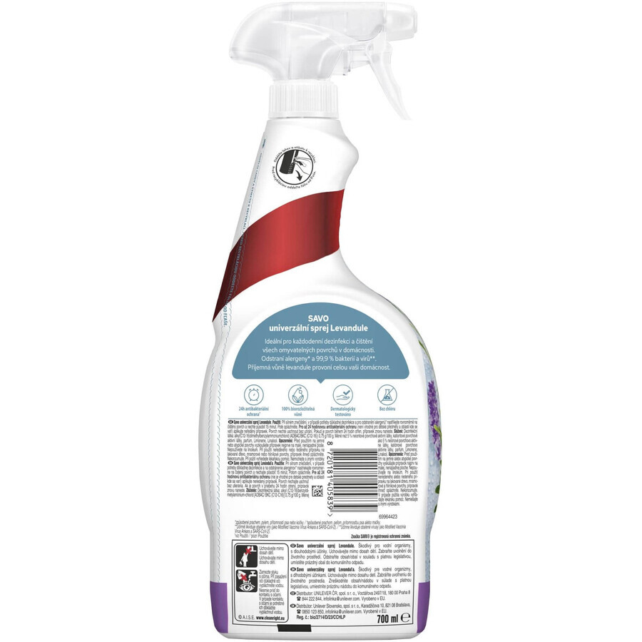 Savo Lavendel desinfectie- en reinigingsspray 700 ml