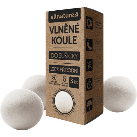 Allnature Wollen droogballen 3 stuks