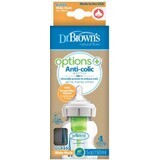 Dr. Brown's BABY BOTTLE OPTIONS+ Wide-neck 0M+ anti-colic glass white 1x1pc 150 ml