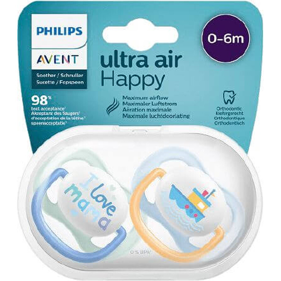 Philips Avent Ultra air Text Schnuller 0-6m Junge 2 Stück