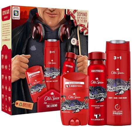 Old Spice City Explorer - cadeauset met vaste deodorant en spray, Night Panther douchegel