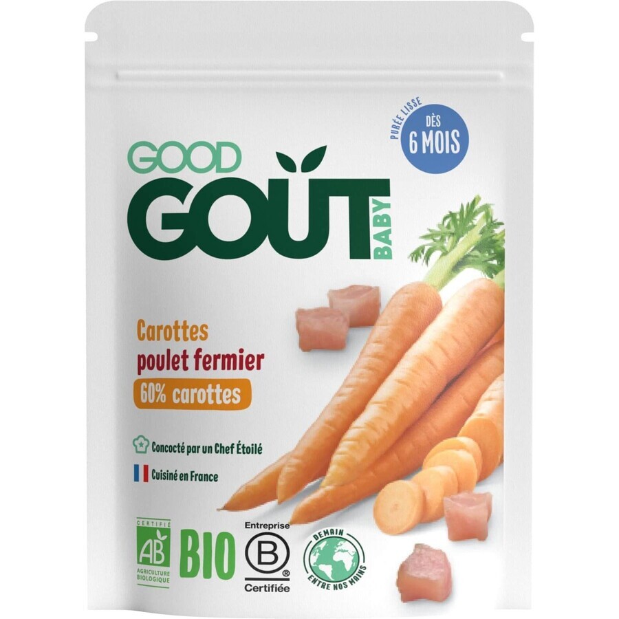 Good Goût Morcovi organici cu pui de fermier 190 g