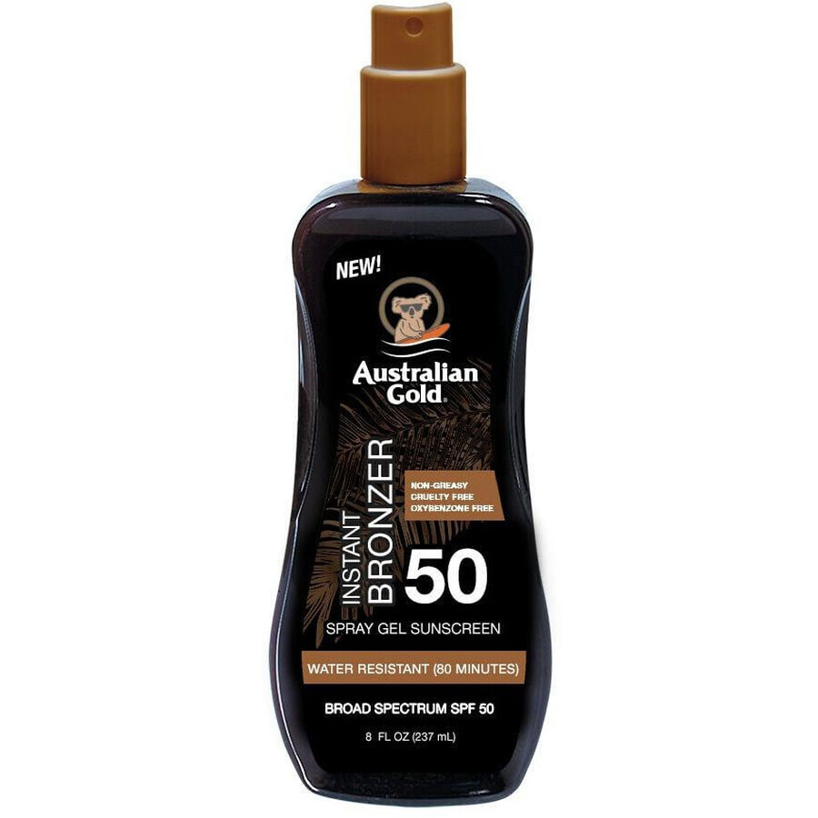 Australian Gold Spray Gel + Bronzer SPF 50 237 ml