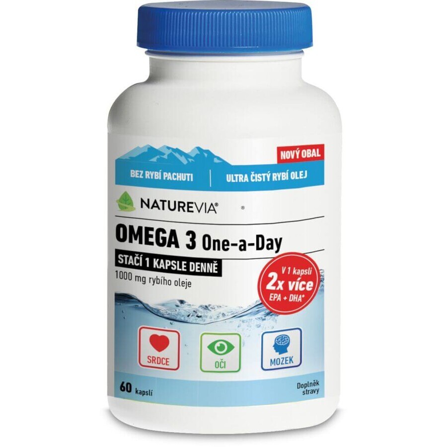 NatureVia Omega 3 éénmaal daags 1000 mg 60 capsules