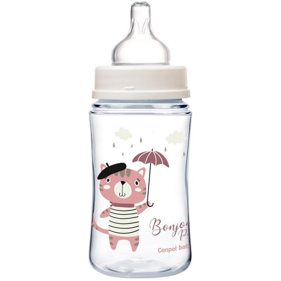 Canpol baby EasyStart Baby Bottle BONJOUR PARIS BONJOUR PARIS pink 240 ml