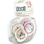 LOVI Silicone pacifier Dynamic WILD SOUL, for girls 0 - 3 months, 2 pcs.