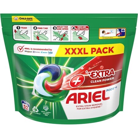 Ariel + Extra Clean capsules 52 capsules