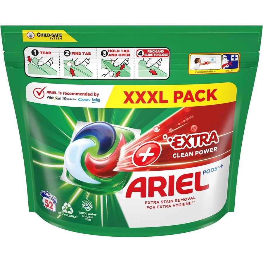 Ariel + Extra Clean capsules 52 capsules