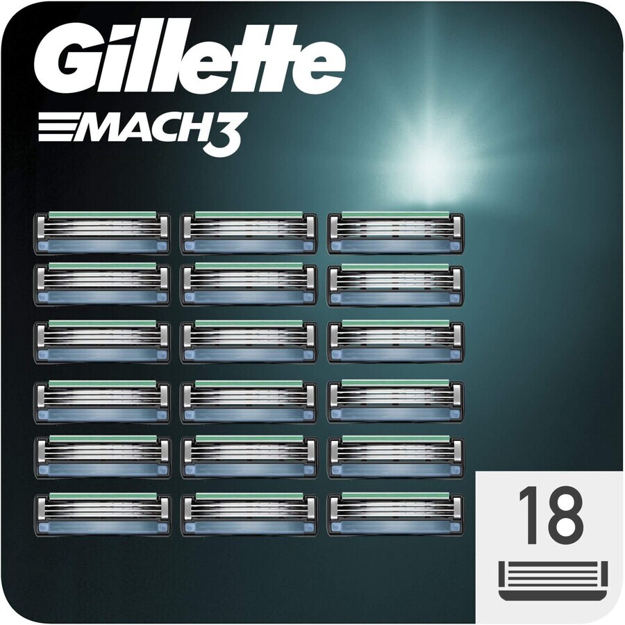 Gillette Mach3 Vervangscheerhoofden voor heren Mach3 18 stuks