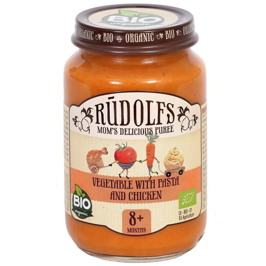 Rudolfs bio pasta vegetal y pollo 190 g