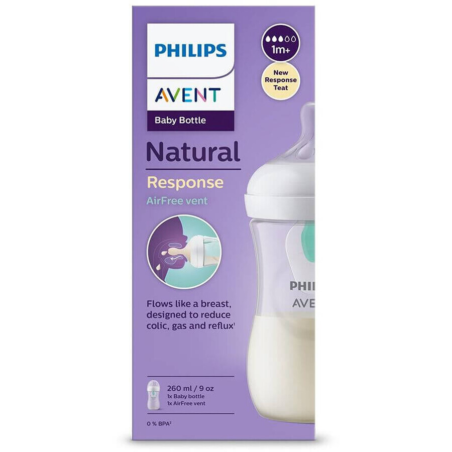 Philips Avent Natural Response-fles met AirFree-ventiel 260 ml, 1m+