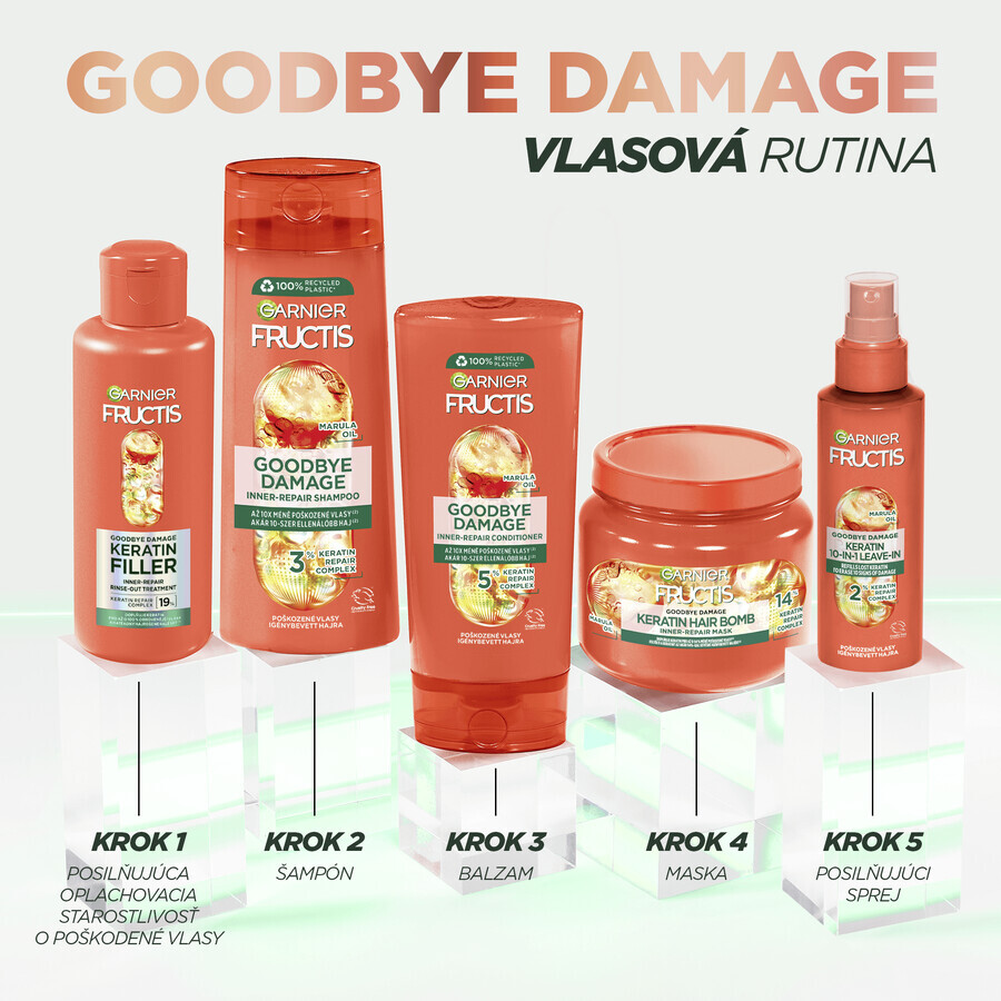 Garnier Fructis Goodbye damage keratin filler întărire clătire îngrijire, 200 ml