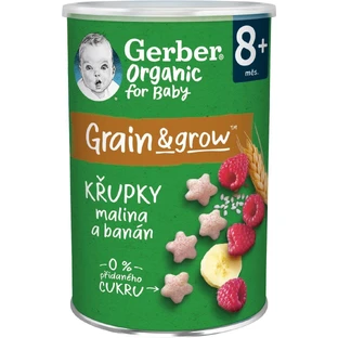 Gerber biologische framboos en banaan chips 35 g