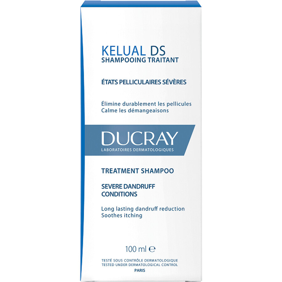 Ducray Kelual DS Shampooing pour pellicules sévères avec rougeurs et démangeaisons intenses du cuir chevelu 100 ml