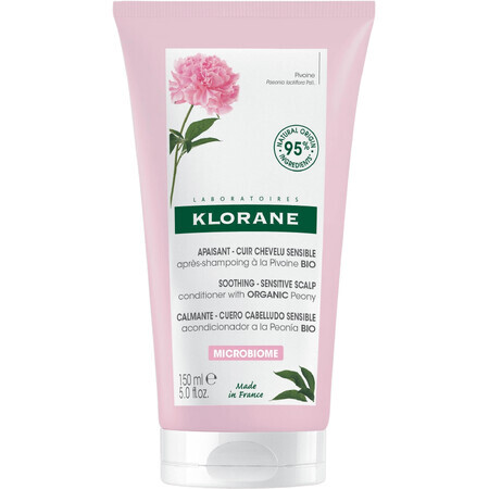 Klorane Conditionneur de cheveux à la pivoine BIO - apaisant pour cuir chevelu sensible et irrité 150 ml